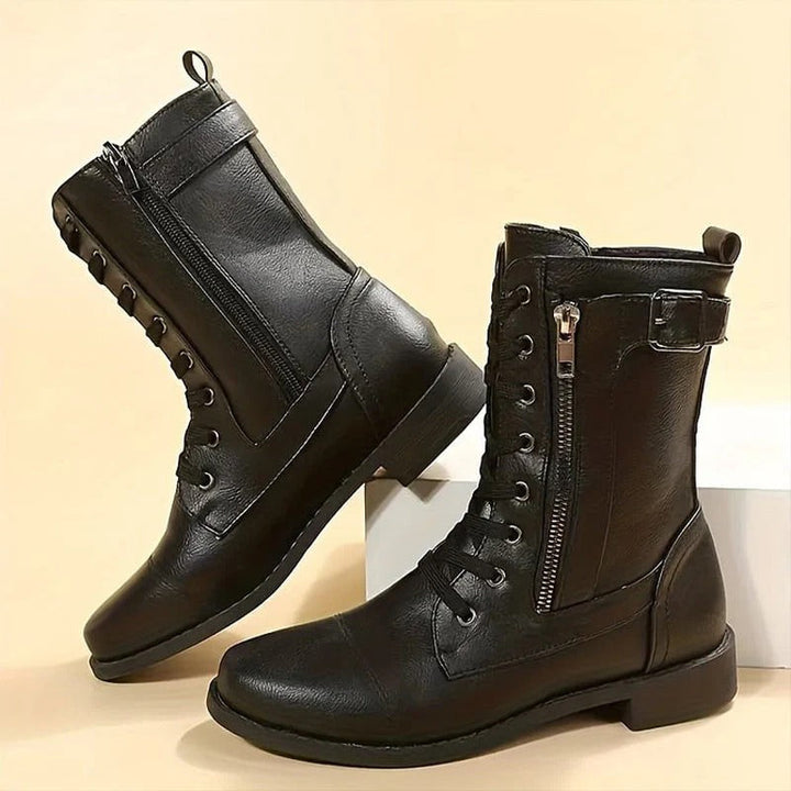 Silvia - Arch-Support Ankle Boots with Round Toe Design