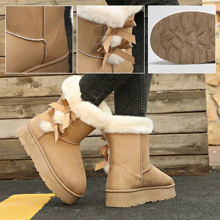 Lía - Cozy Snow Boots with Bow Detail and Insulated Lining