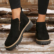 Paula - Round Toe Ankle Boots with Side Zipper
