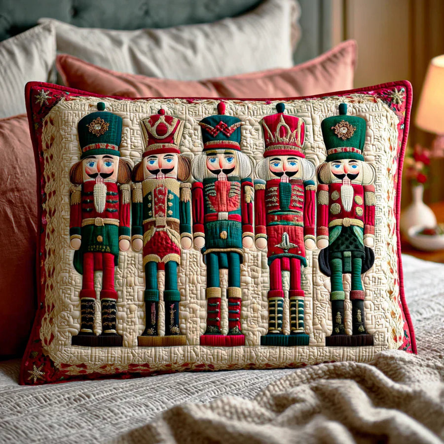 Nutcracker Parade Design Quilted Cushion Cover