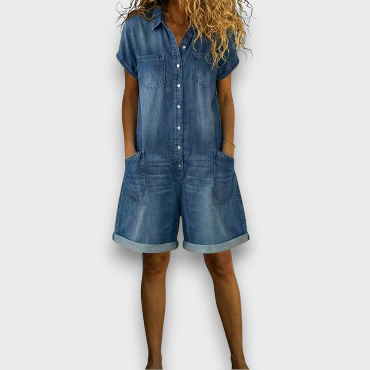 Sophie | Retro-Inspired Relaxed Fit Short Overalls