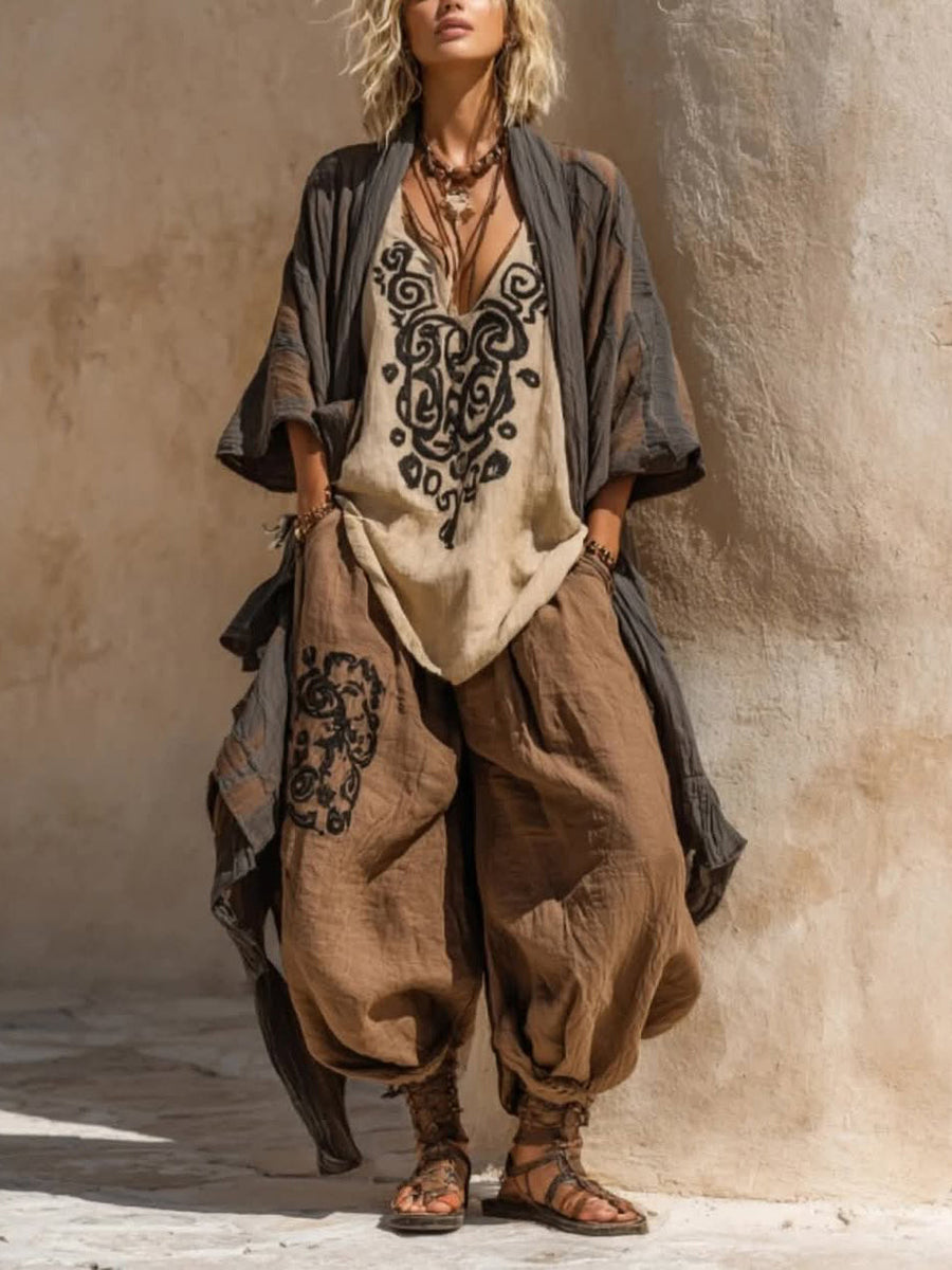 Ornella | Bohemian Artisanal Linen and Cotton Set