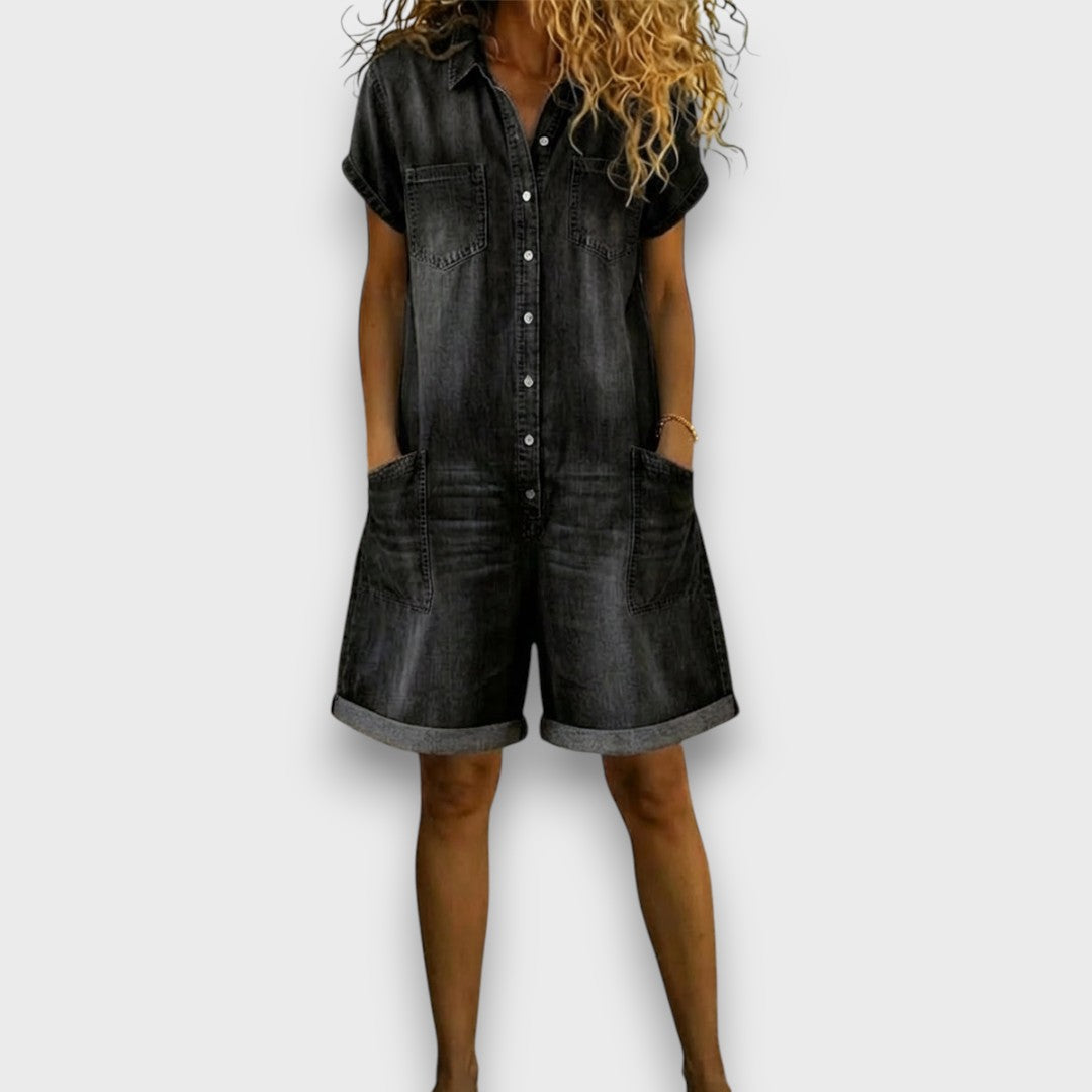 Sophie | Retro-Inspired Relaxed Fit Short Overalls