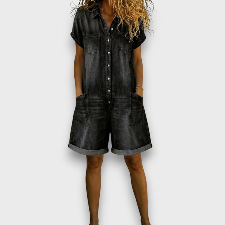 Sophie | Retro-Inspired Relaxed Fit Short Overalls