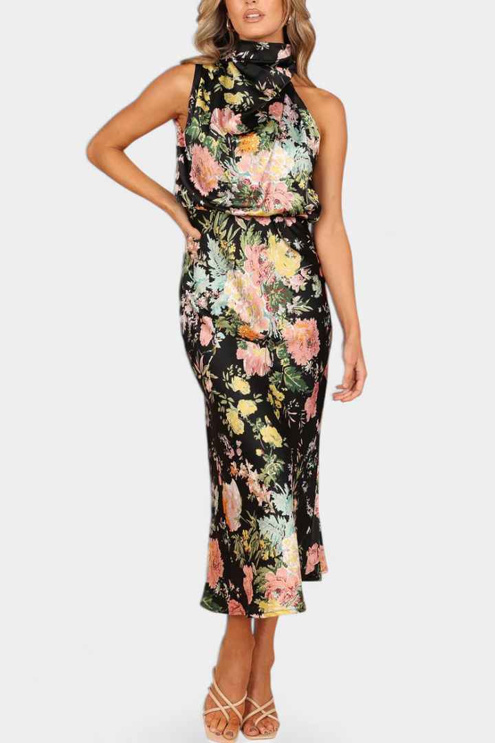 Lisa | Floral Maxi Halter Dress