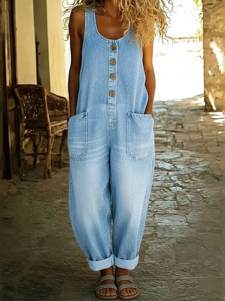 Saylor | Vintage-Inspired Washed Cotton Denim Overalls