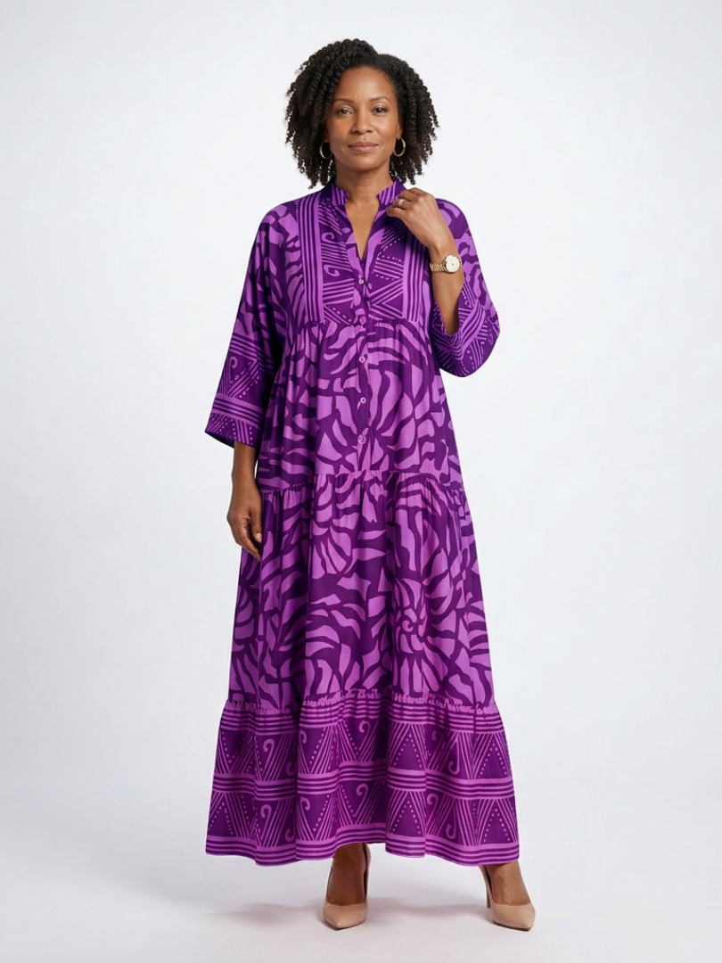 Marielle | Midi Dress with Button Front