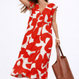 Camelia | Flowing Midi Dress with Bold Print
