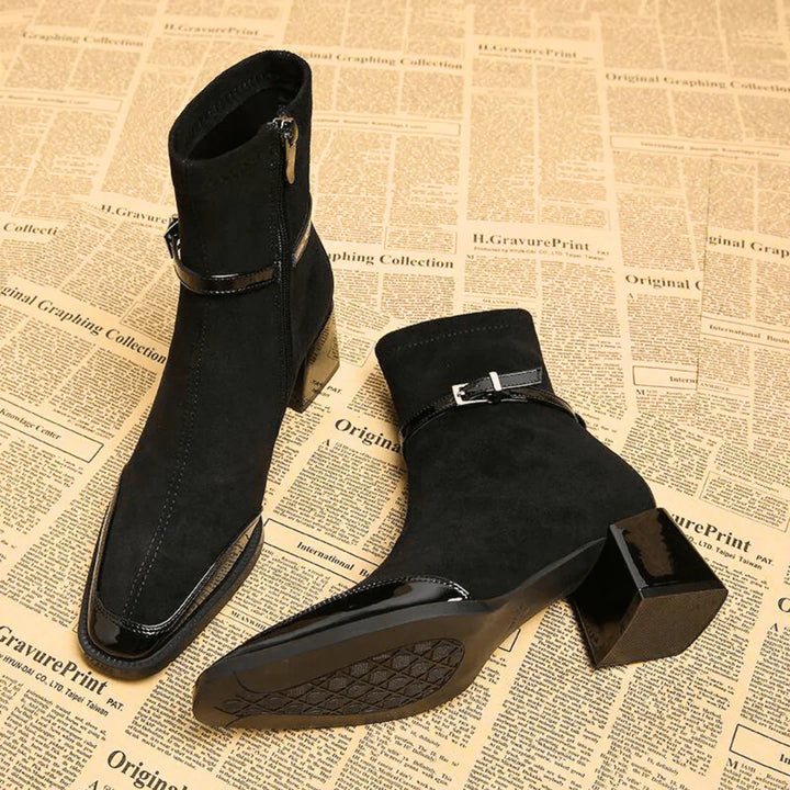 Avenor - Buckled Suede Ankle Boots
