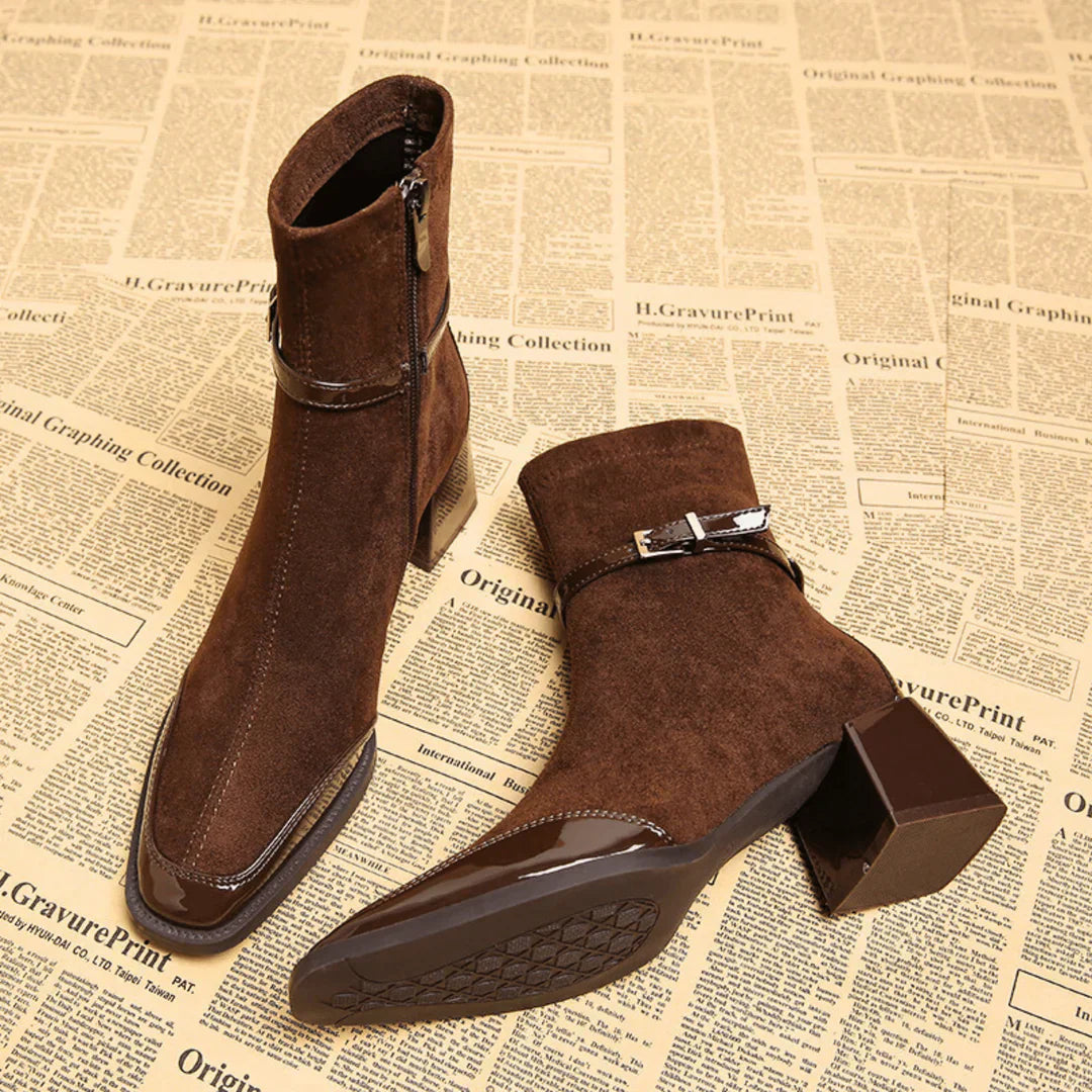 Avenor - Buckled Suede Ankle Boots