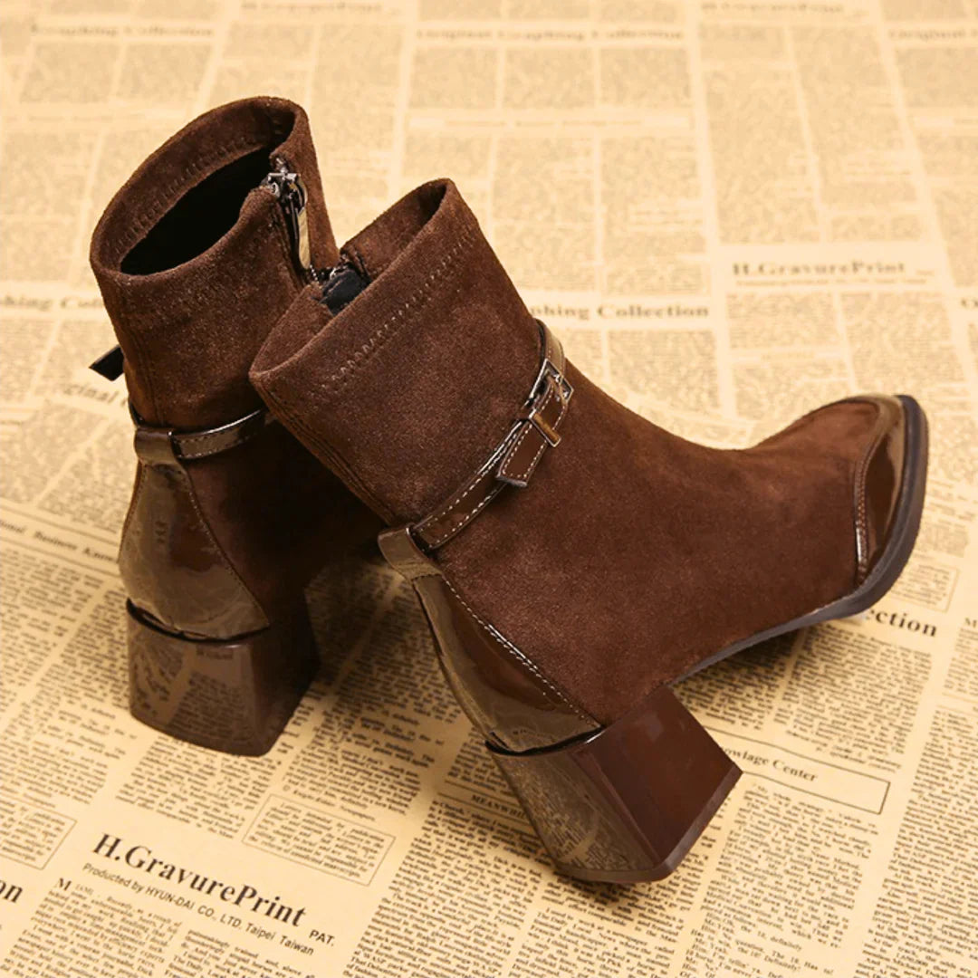 Avenor - Buckled Suede Ankle Boots