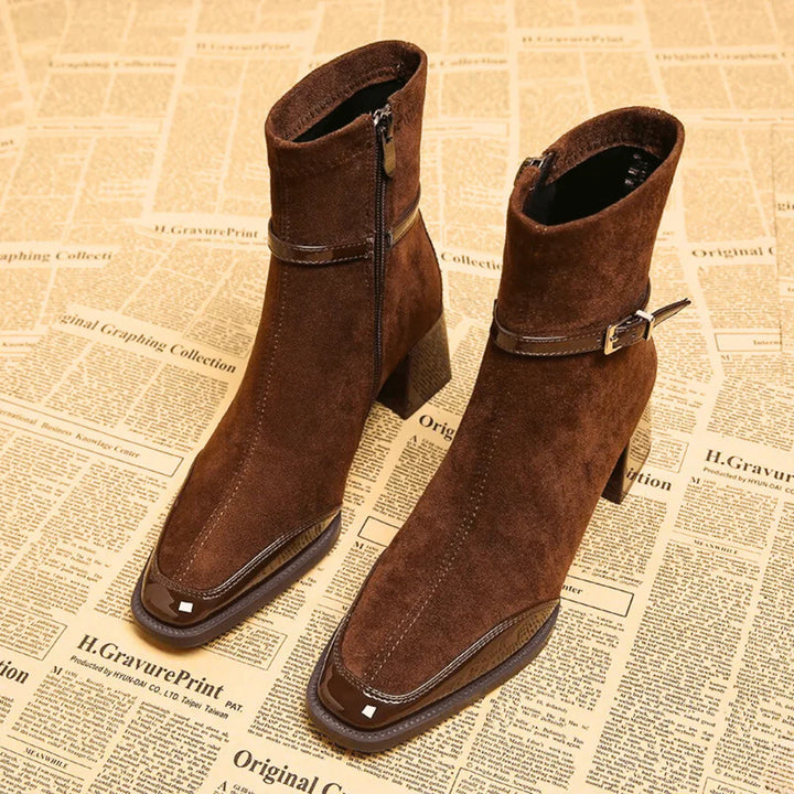 Avenor - Buckled Suede Ankle Boots