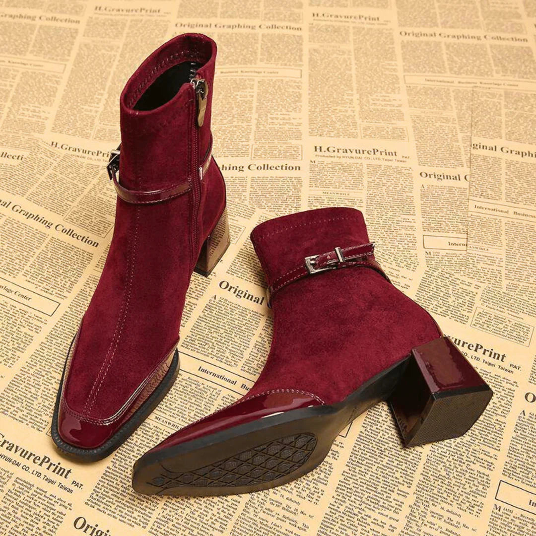 Avenor - Buckled Suede Ankle Boots
